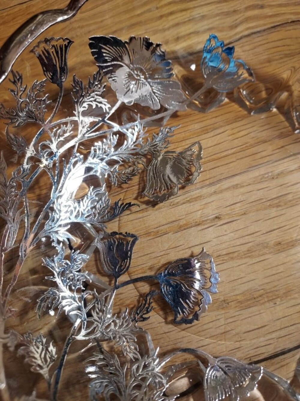 Dish Glass Flanders Silver City Candy Nuts Relish Poppy MidCentury Reticulated - Picture 9 of 9
